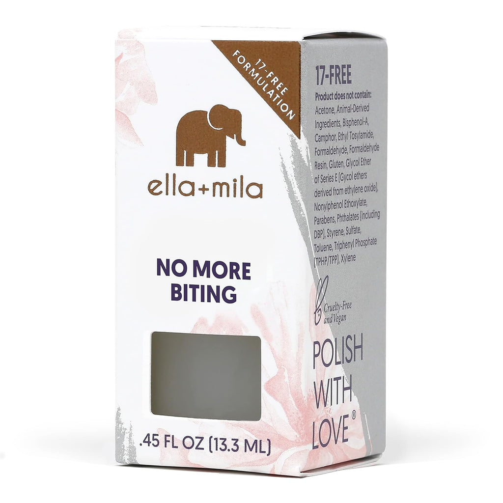 ella+mila "No More Biting" Nail Polish - Bitter Taste Nail Biting Treatment for Kids & Adults - Effective Thumb Sucking Stop for Kids (0.45 fl oz)