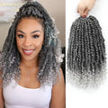 Grey Passion Twist Crochet Hair,12 Inch 9 Packs Pretwisted Passion Twist Hair, Soft Pre Looped and Pre twist Crochet Hair For Women，Short Curly Crochet Braids(12",9bundles,1B/Gray#)