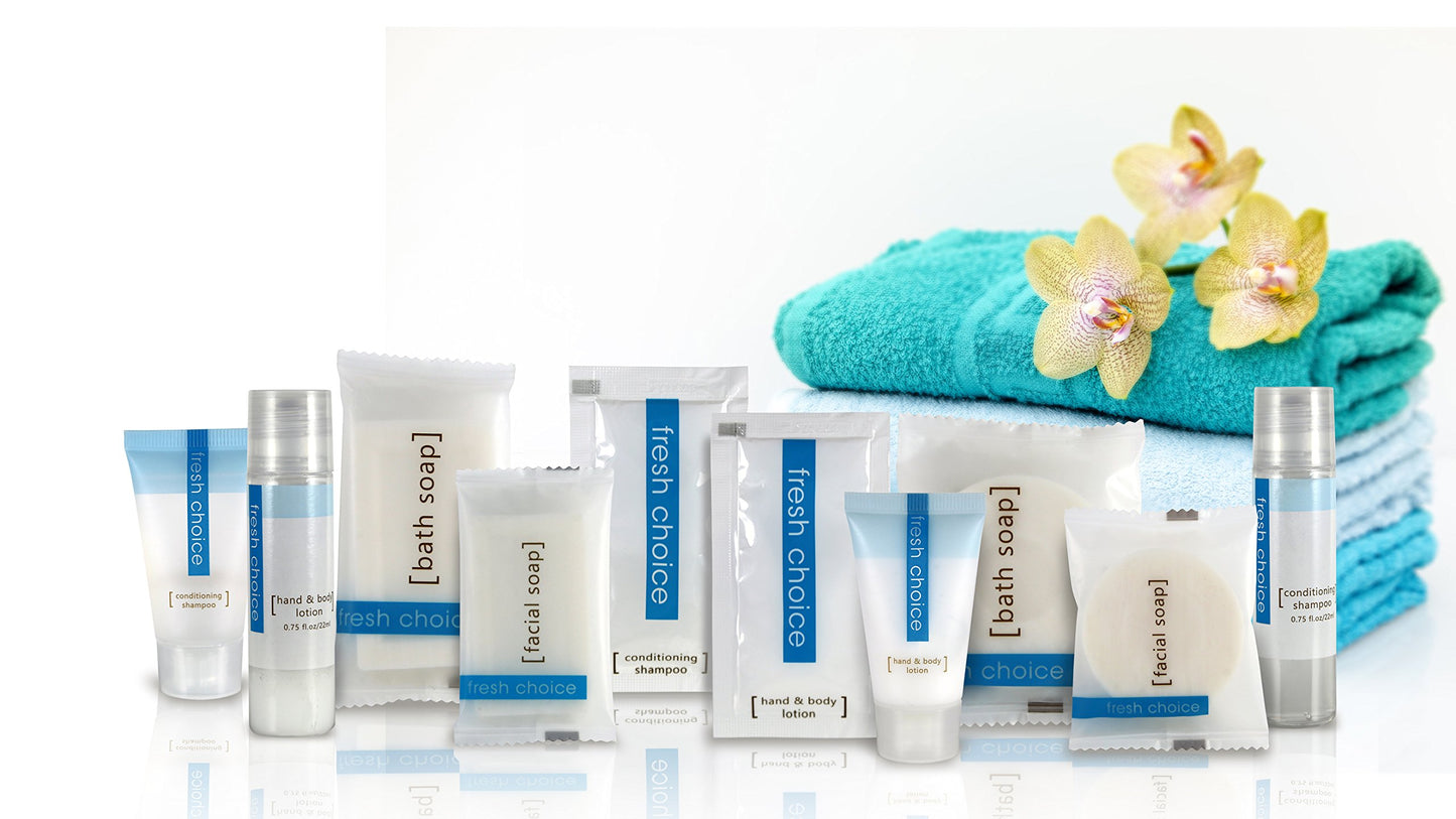 Fresh Choice Bulk Hotel Soap, Individually Wrapped Bar Soaps, Mini Trial Size Toiletries, Bath Body Hand Soap for Airbnb, VRBO, Vacation Rentals and Motel Guest Bathroom, 0.85 oz, Pack of 50