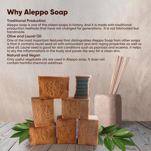 Aleppo Soap - (2 Pack - 7 oz each)%20 Laurel Oil,%80 Olive Oil, Traditional Production, Natural - Vegan – Handmade
