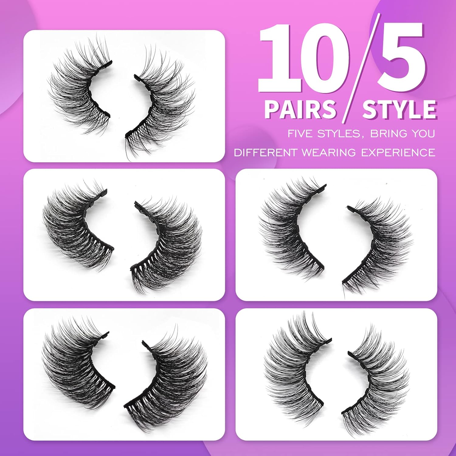 Royaomis 10 Pairs Cat-Eye Magnetic Lashes With Eyeliner Natural Looking, 3D Magnetic Eyelashes Natural Look With Eyeliner, Fake Eyelashes Magnetic, Eye Lashes Pack Natural Magnetic Eyelashes