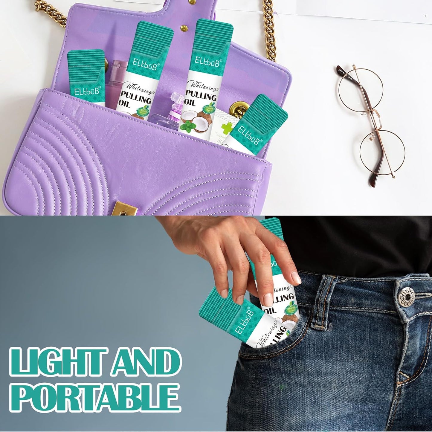 Ayurvedic Coconut Oil Pulling Mouthwash with Mint & Tongue Scraper - 8 Fl. Oz for Fresh Breath & Healthy Gums