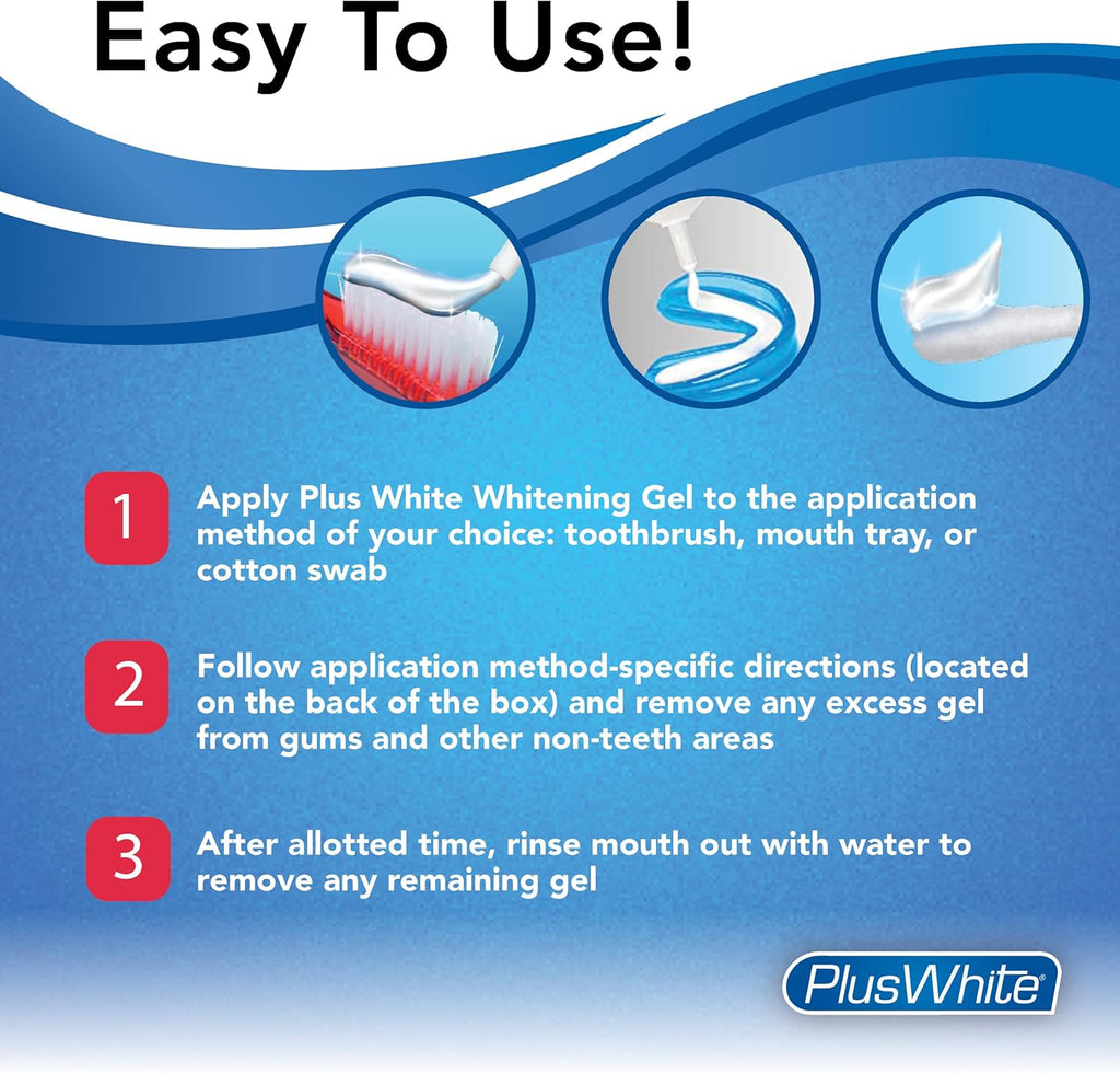 Plus White Speed Whitening Gel - 5 Minute Results - Professional at Home Teeth Whitening w/Dentist Approved Ingredient & Tooth Stain Remover (2 oz)