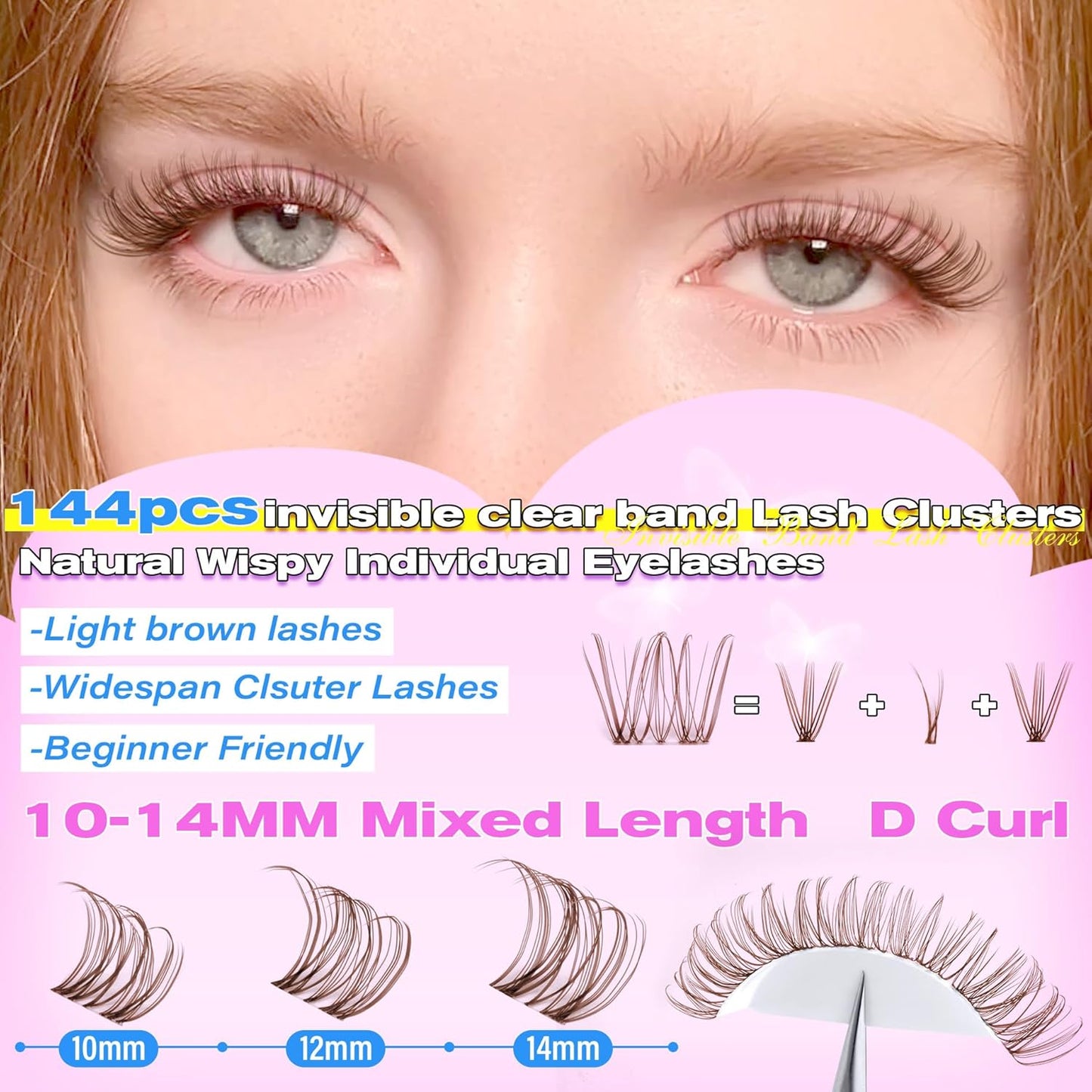 Manga Eyelash Clusters - Natural Look Anime Lash Extensions (8-16MM) for Beginners