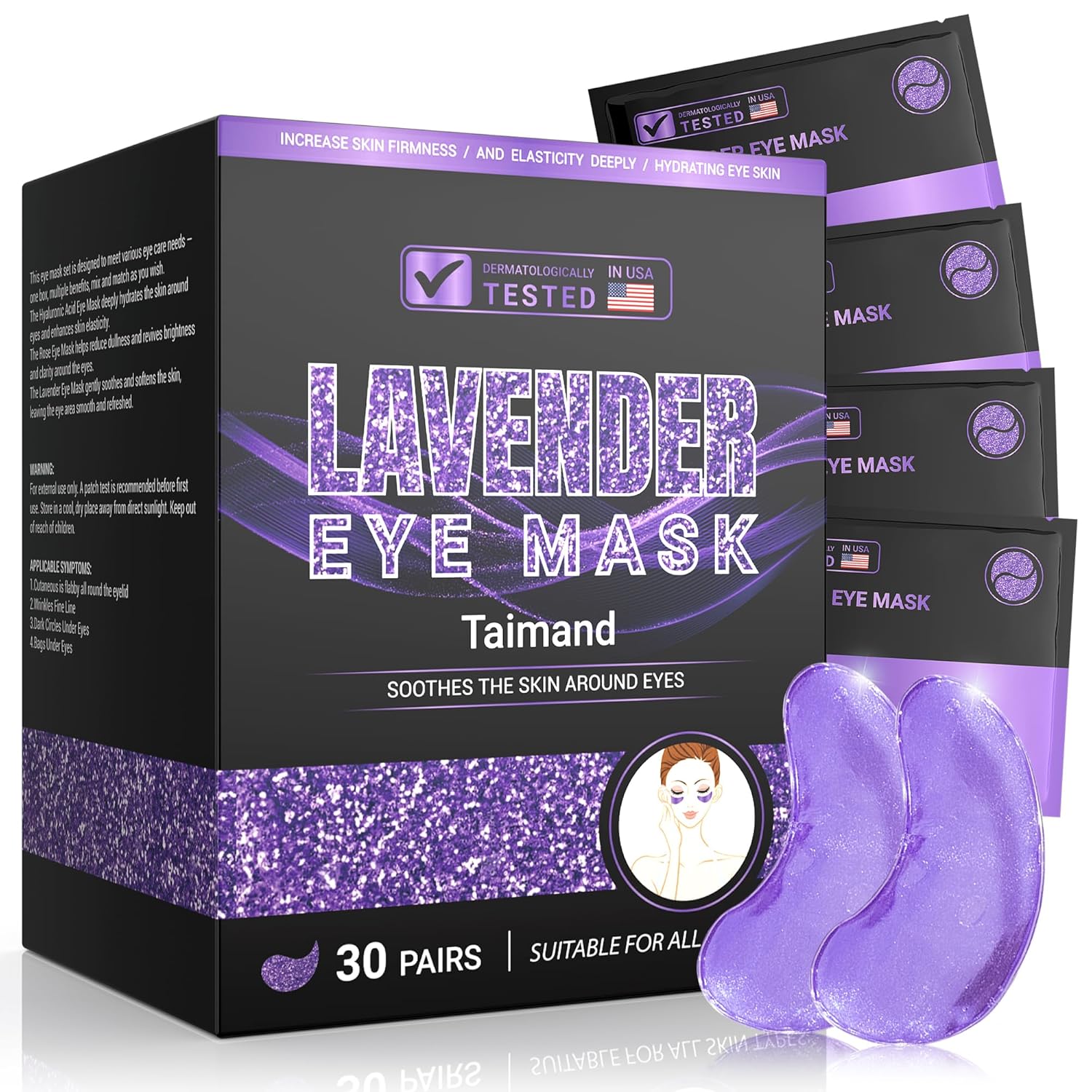 Under Eye Patches (30 Pairs), 24K Gold Under Eye Mask for Puffy Eyes, Dark Circles,Bags and Wrinkles with Collagen,Relieves Pressure and Reduces Wrinkles,Revitalises and Refreshes Your Skin