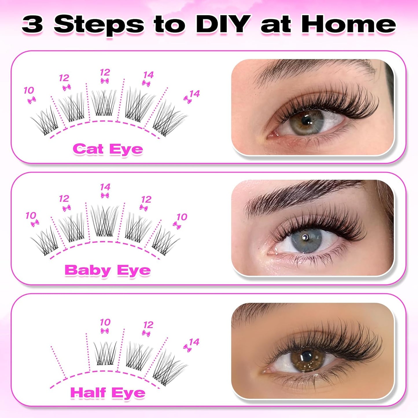 Manga Eyelash Clusters - Natural Look Anime Lash Extensions (8-16MM) for Beginners