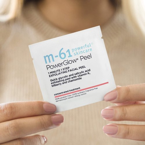 M-61 PowerGlow® Peel- 10 Treatments- 1-minute, 1-step exfoliating glow peel with glycolic, vitamin K & chamomile