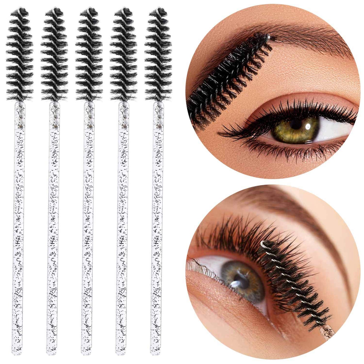 500 Disposable Mascara Wands - Colorful Eyelash Brushes & Spoolies for Extensions