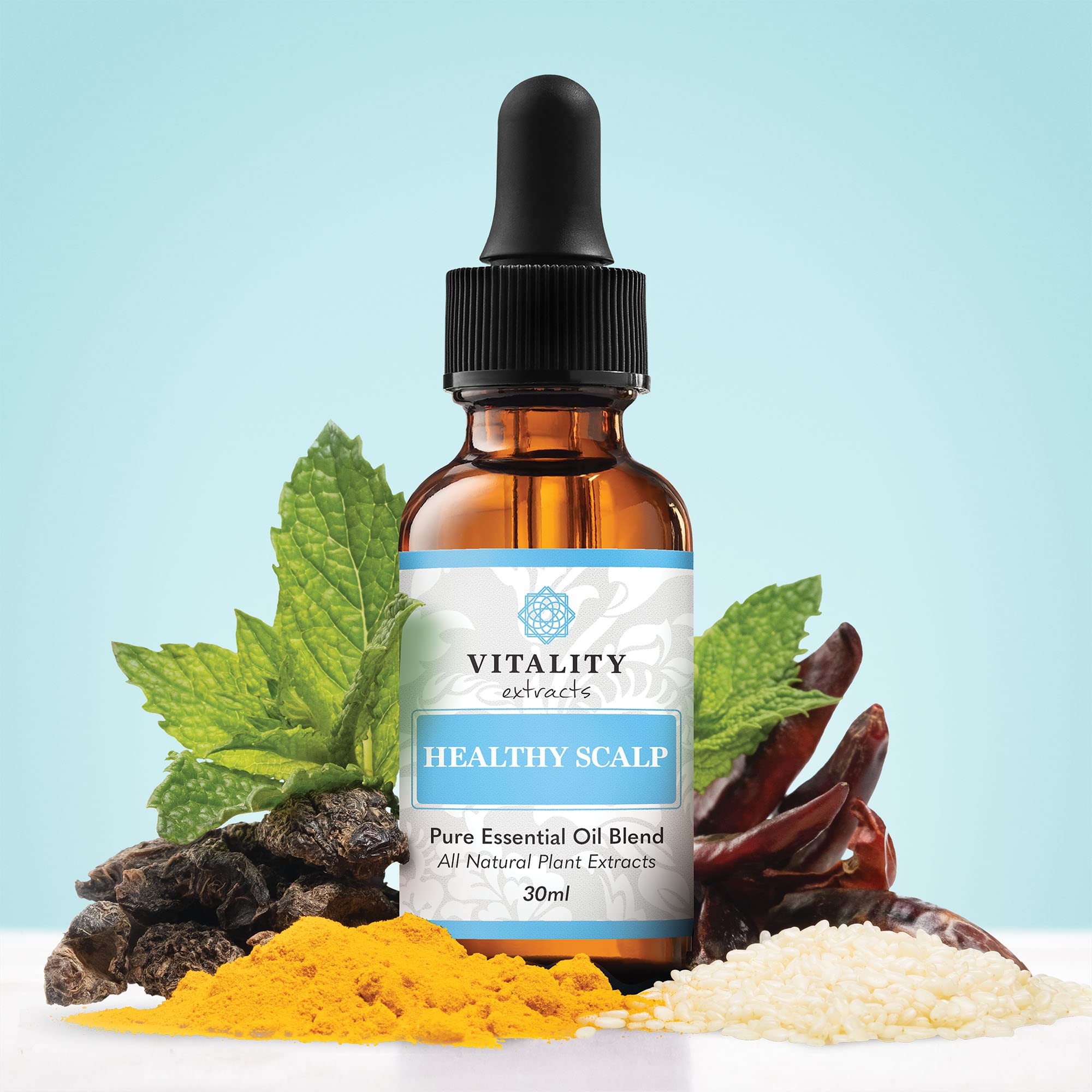 Vitality Extracts Healthy Scalp Essential Oil Blend - 30ml, Cleanse, Hair Growth, Amla Oil, Ayurvedic, Hair Repair, Strengthening, Rejuvenate, Luster & Shine