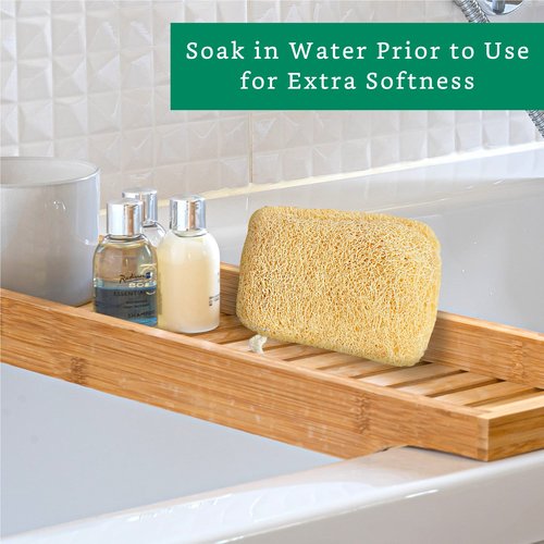 Natural Loofah Exfoliating Sponge (3 Pack) - Loofa Exfoliating Body Scrubber - Biodegradable Organic Loofah Sponge - Shower Luffa Sponges - Shower Lufa - Estropajos para el Cuerpo