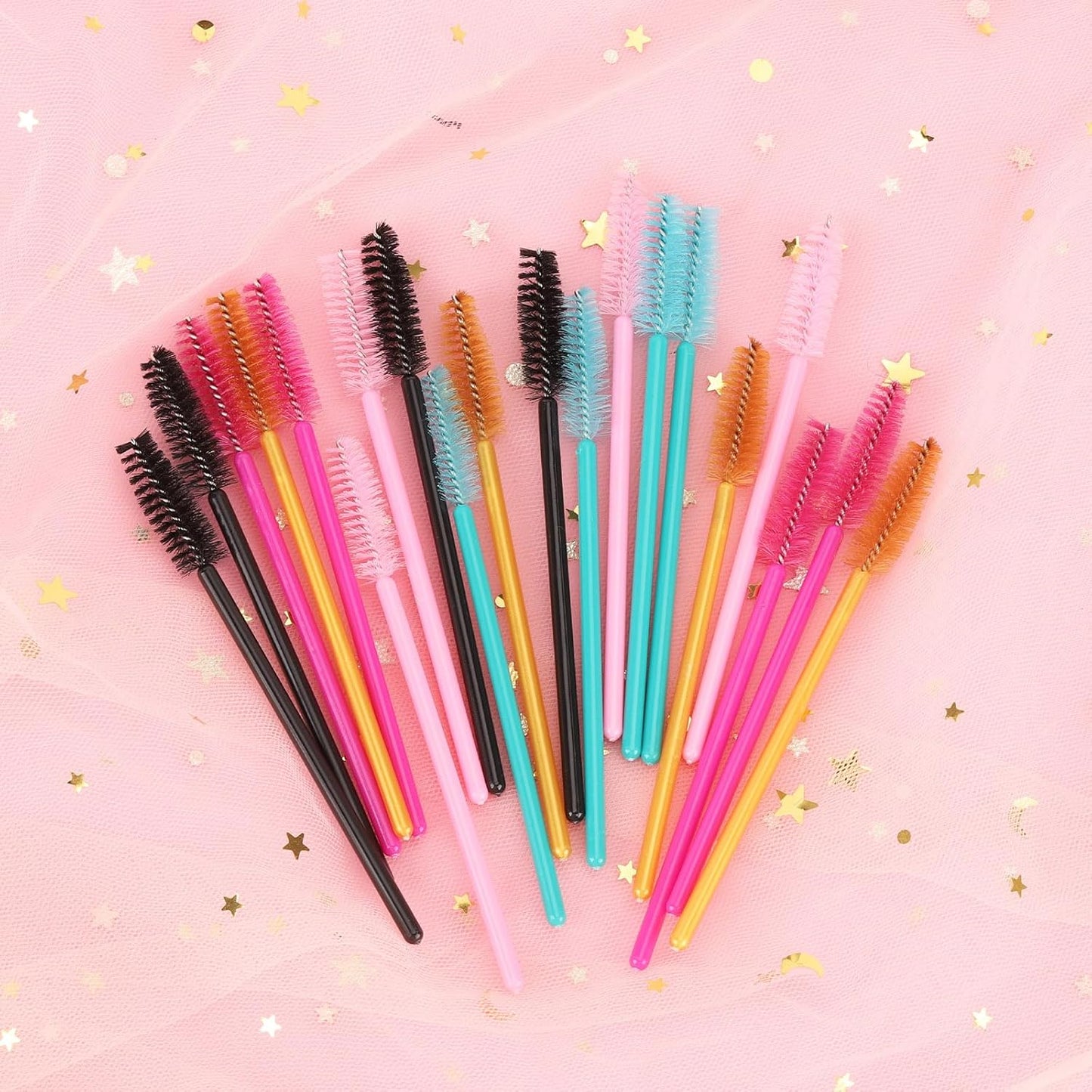 500 Disposable Mascara Wands - Colorful Eyelash Brushes & Spoolies for Extensions