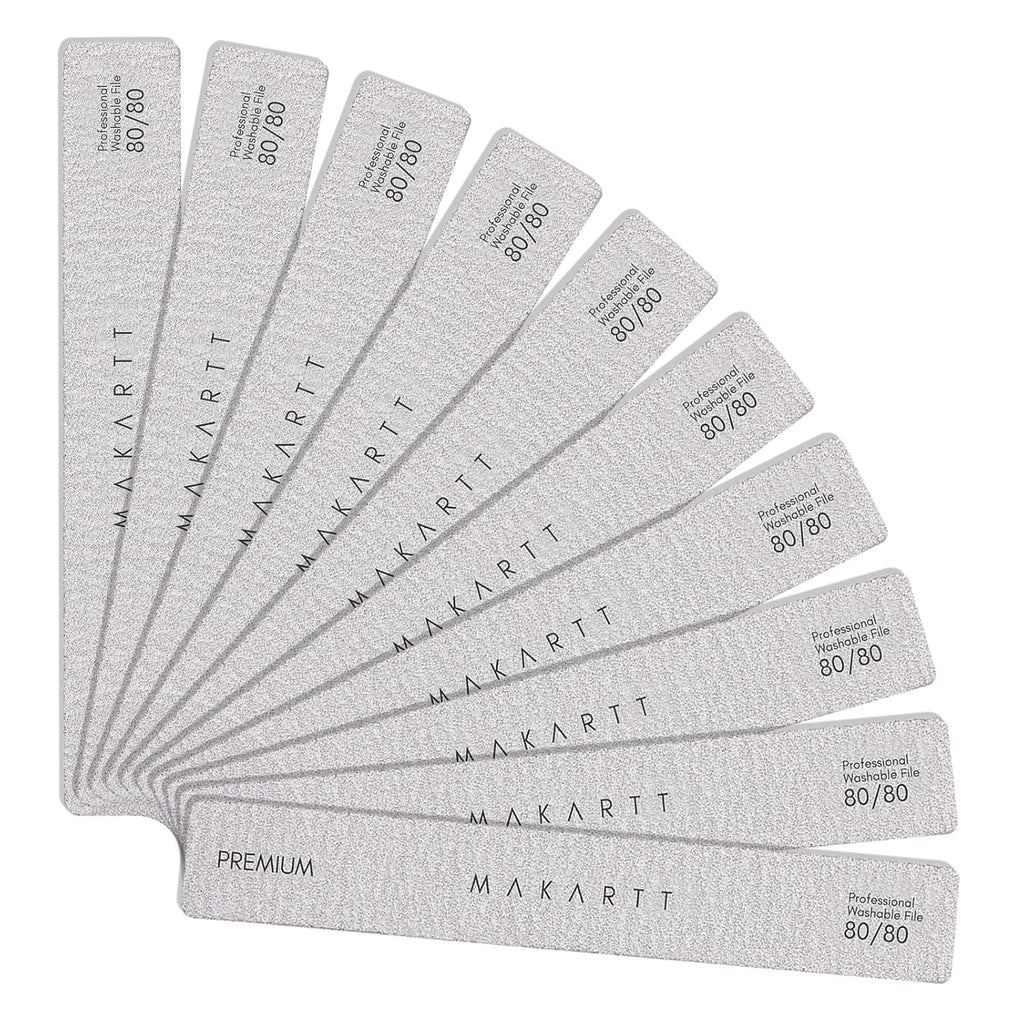 Makartt Nail File: 100/180 Grit Emery Boards for Nails, 10 Pcs Zebra Doubled Sides Coarse Fingernail Filer for Acrylic and Extension Gel Removal Manicure Kit Salon Home Use