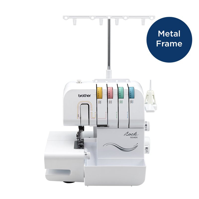 Brother 1034DX Serger Sewing Machine with Color-Coded Thread Guides & LED Light