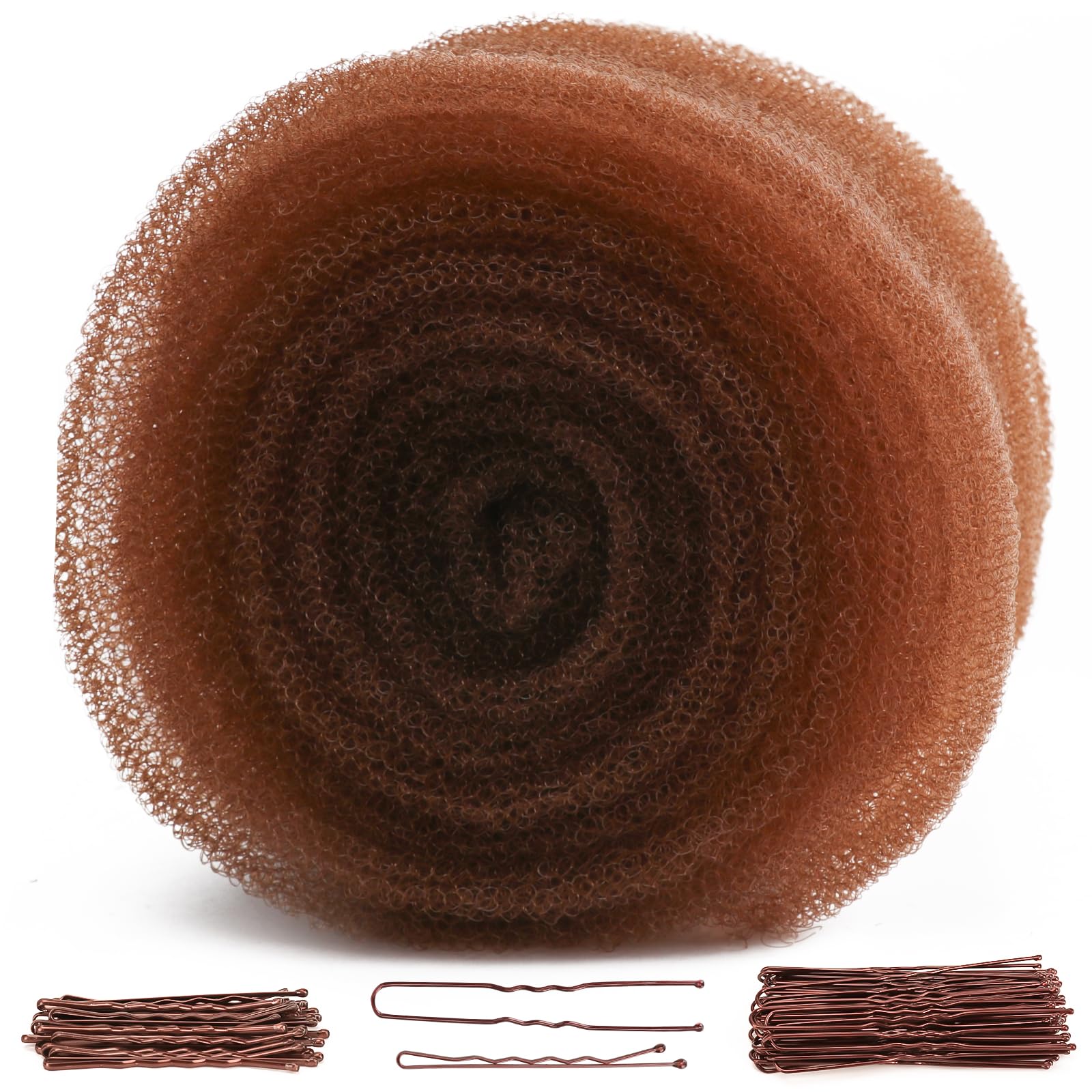 YGQQOY Updo Hair Filler,Hair Padding,Hair Sponge for Updo, Hair Donuts for Updos,Volume Hair Bumps it Tool and Hairpins, Light Brown