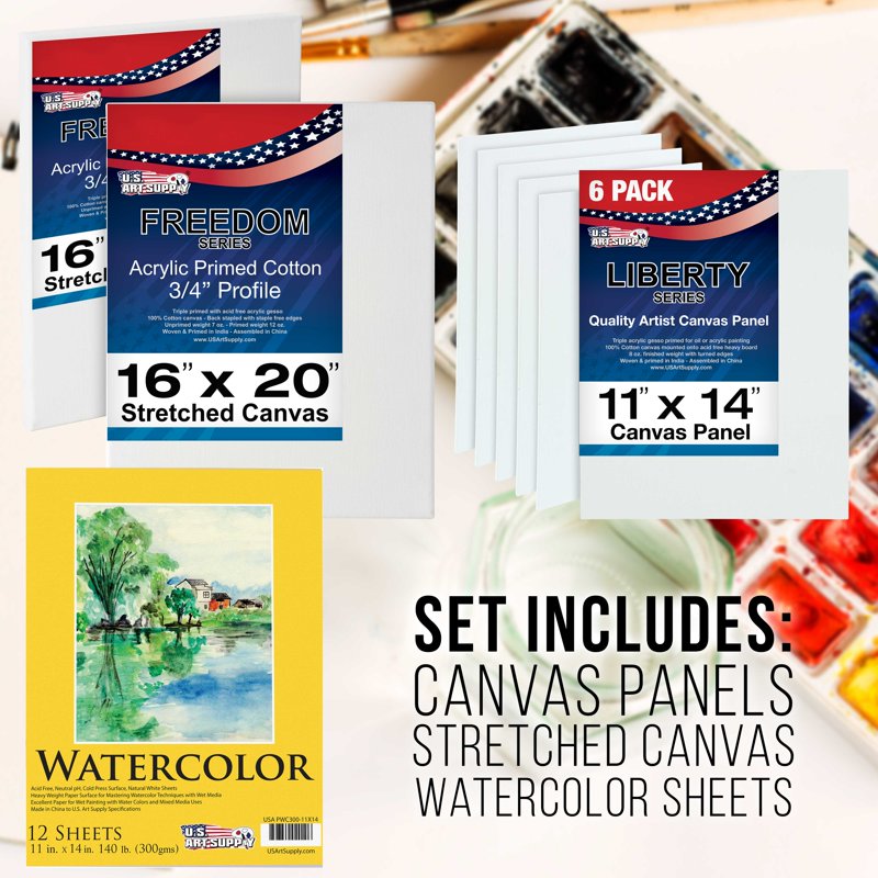 Professional Artist Painting Set with Easel, 72 Colors, Brushes & Canvases