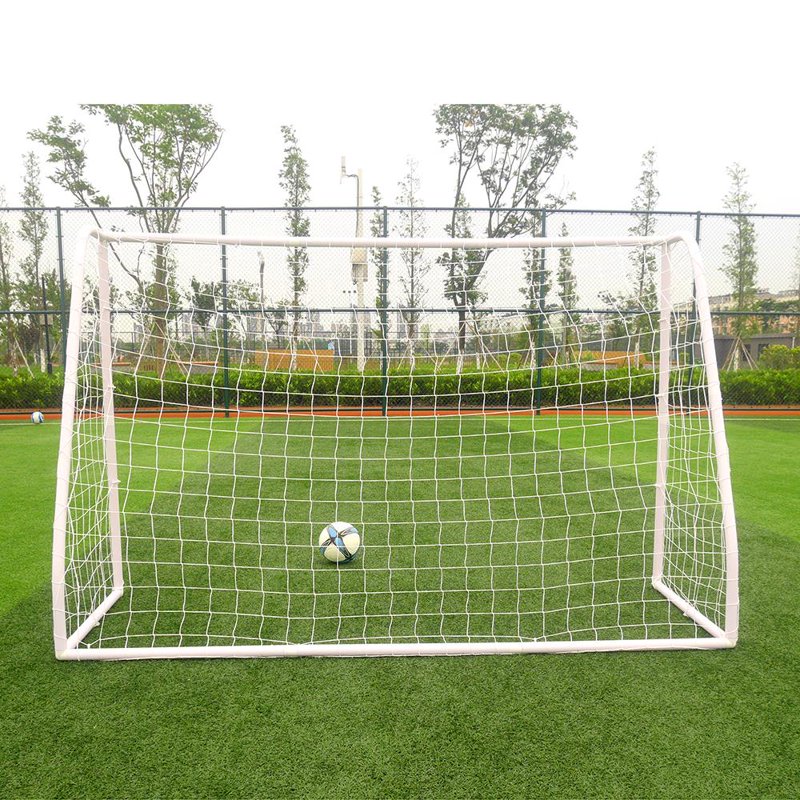 Durable PVC Backyard Soccer Goal 8x5 with Net, White, Portable