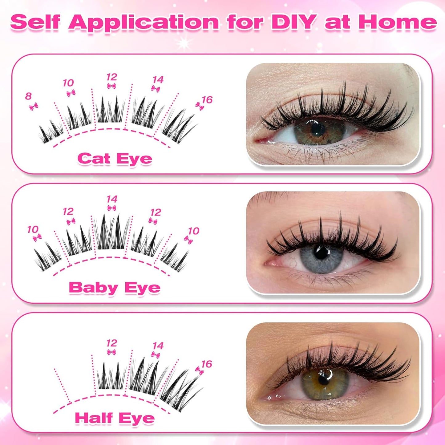 Manga Eyelash Clusters - Natural Look Anime Lash Extensions (8-16MM) for Beginners