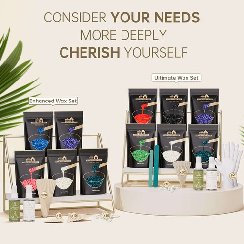Lifestance Wax Beads Set, 6 Kinds of Waxing Beads, Hard Wax Beans with 44 Items, Perfect for Any Wax Warmers, Wax Beads for Hair Removal for Full Body Bikini Brazilian Underarm Eyebrow, Face Legs