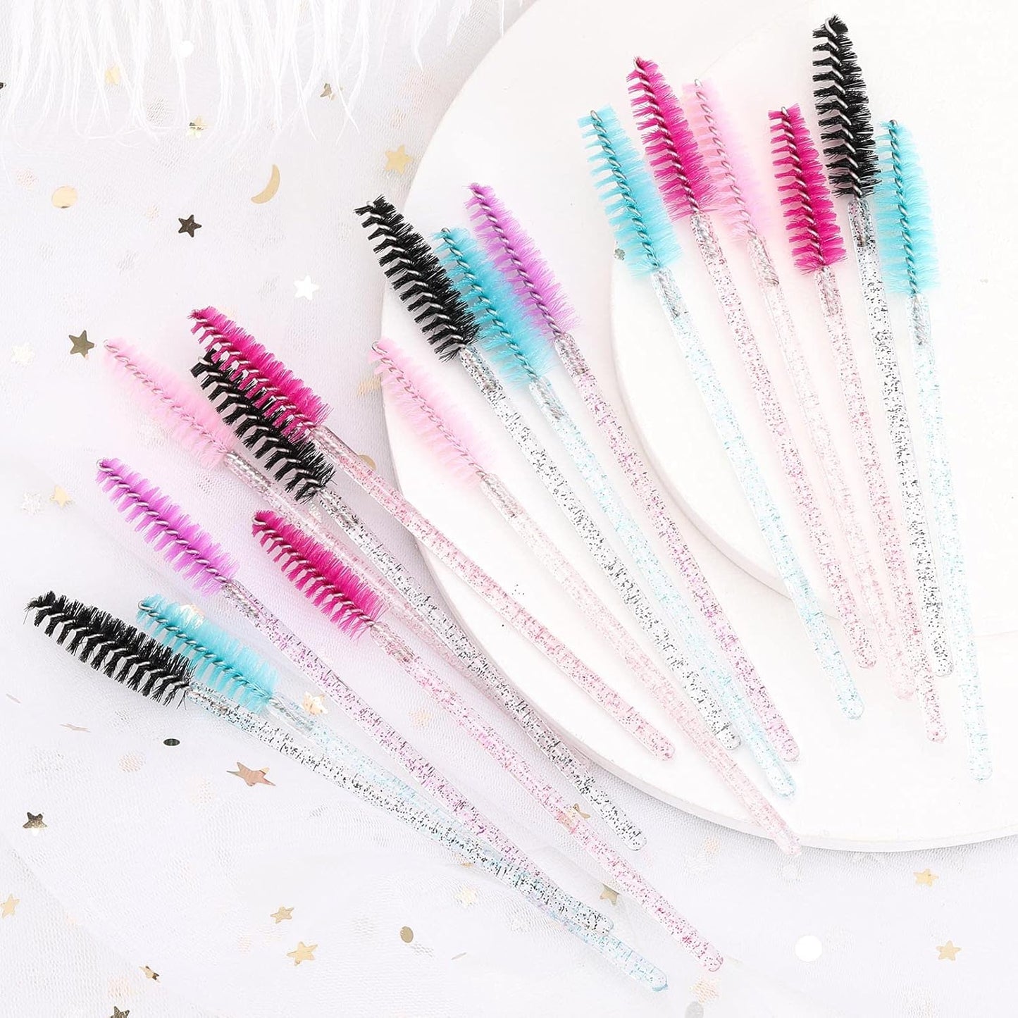 500 Disposable Mascara Wands - Colorful Eyelash Brushes & Spoolies for Extensions