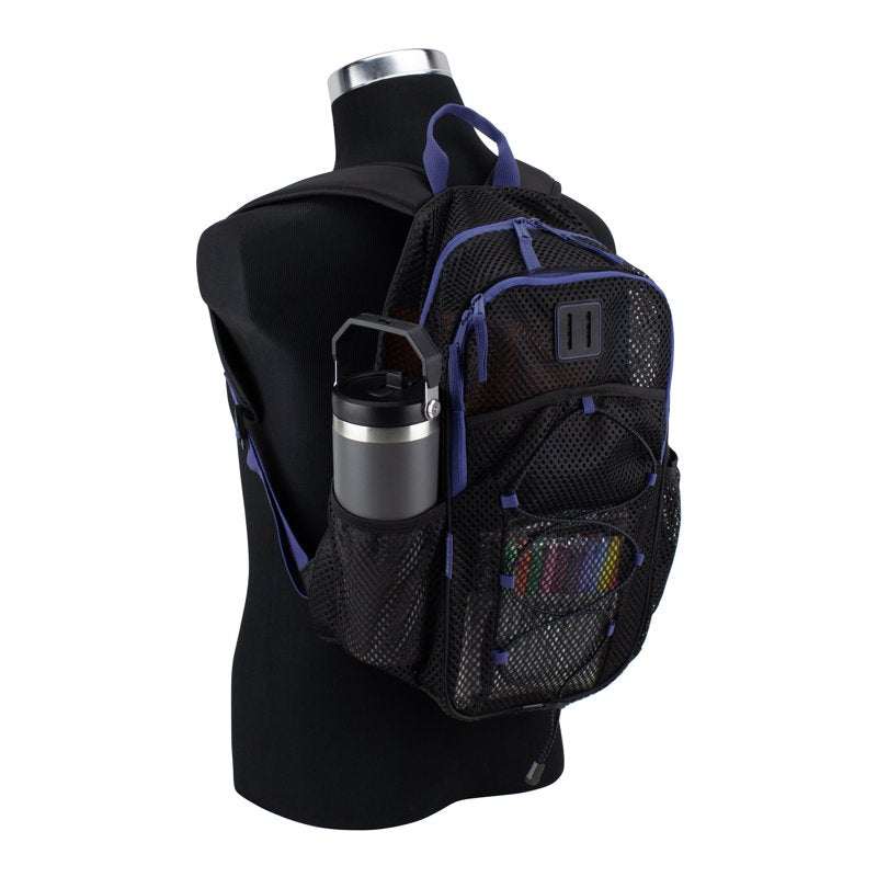 Unisex Mesh Backpack with Multiple Compartments - 17 Inch Capacity