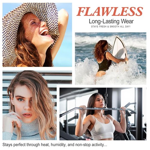 2PCS Flawless Colour Changing Warm Skin Tone Foundation, Naturally Blends Moisturizing foundation makeup, Long Lasting Waterproof Lightweight Liquid Foundation SPF 15 for Face Makeup