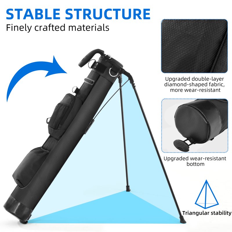 Lightweight Golf Stand Bag with Cooler Pocket and Easy Carry System - Par 3 & Range Use