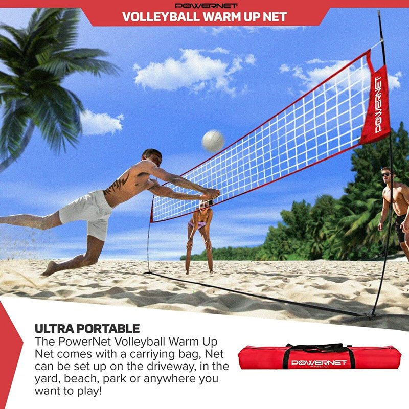 Portable Volleyball Net for Indoor Outdoor Practice & Training - Adjustable & Freestanding