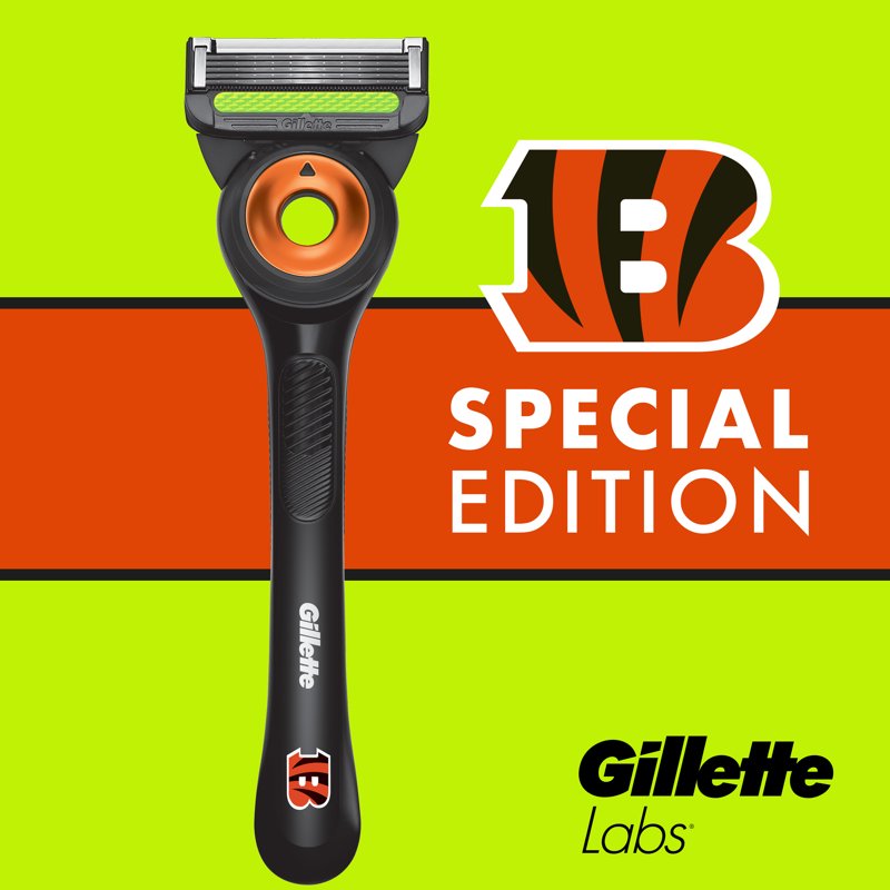 Gillette Labs Bengals Edition Razor for Men with Exfoliating Bar – 1 Handle, 1 Blade Refill