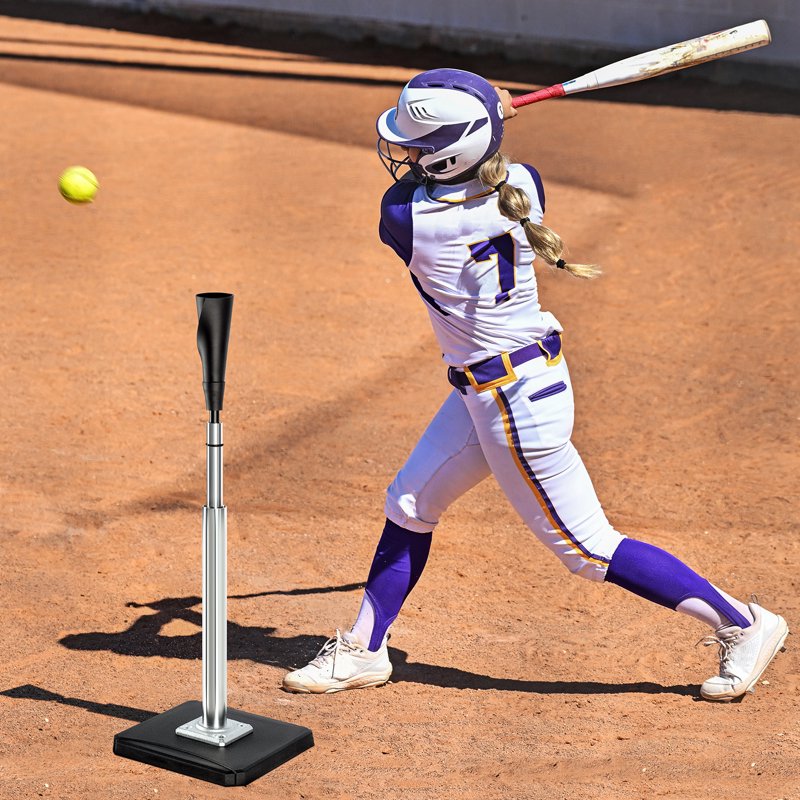 Adjustable Portable Batting Tee for Baseball & Softball - 24-46 Inch Height Range