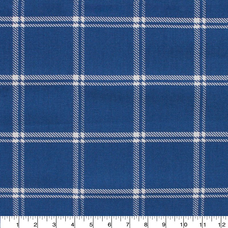 Cotton Plaid Fabric 2 Yards - Blue Home Decor & Sewing Material