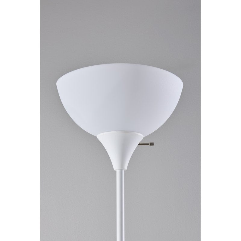 72-Inch White Combo Floor Lamp with Adjustable Reading Light