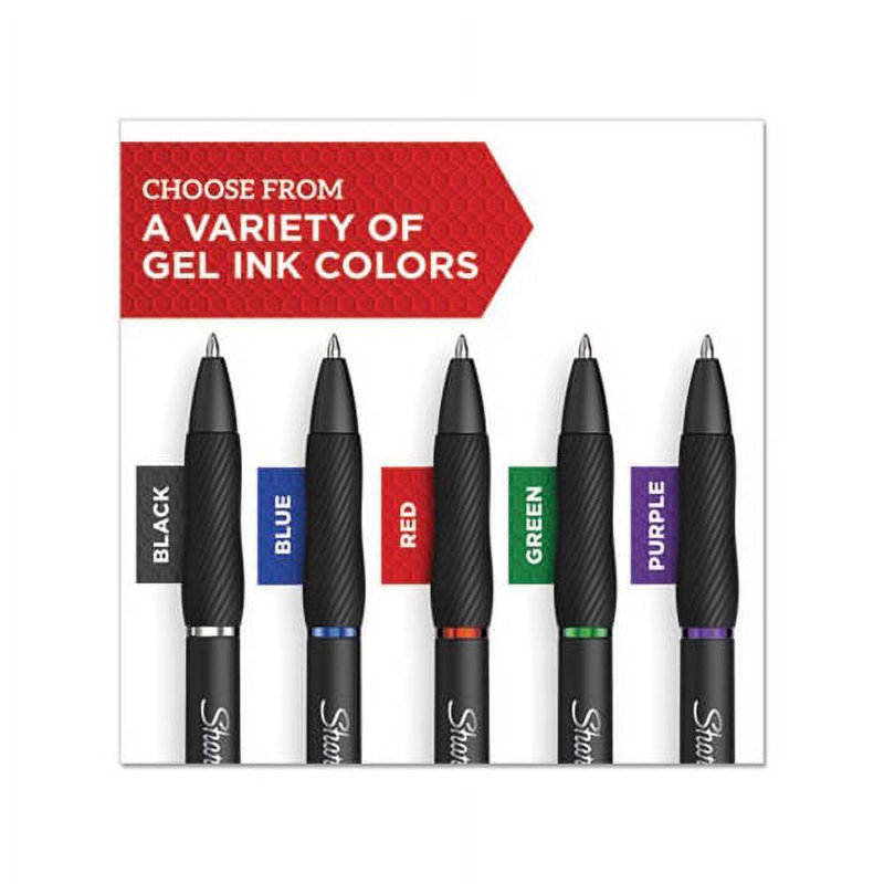 Retractable Gel Pen 0.5mm Fine Black Ink - Dozen, Smooth Writing
