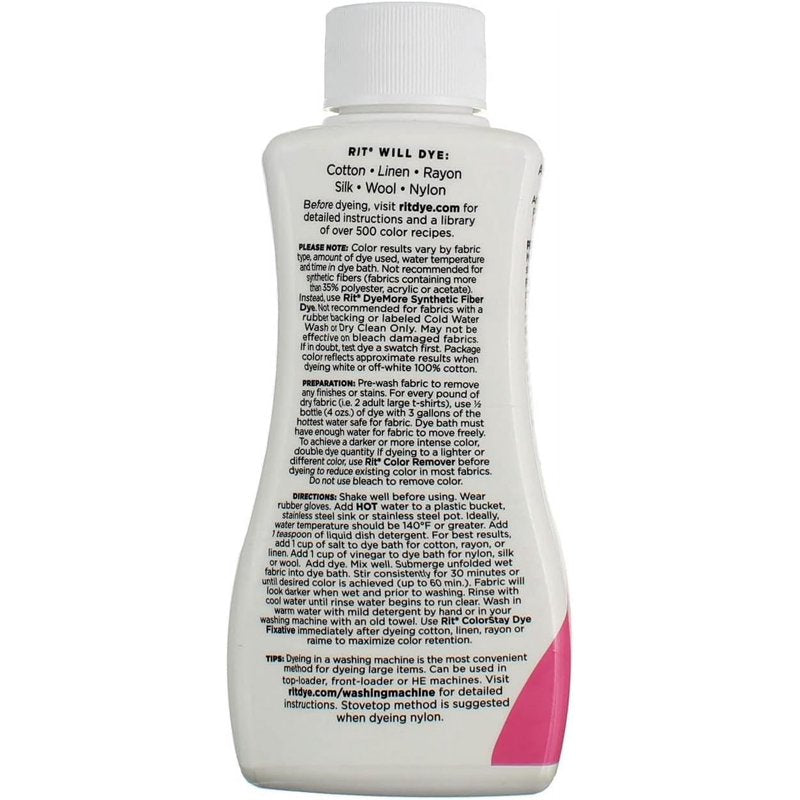 Liquid Fabric Dye - Fuchsia 8 Ounces, 3-Pack for Clothing & Home Decor