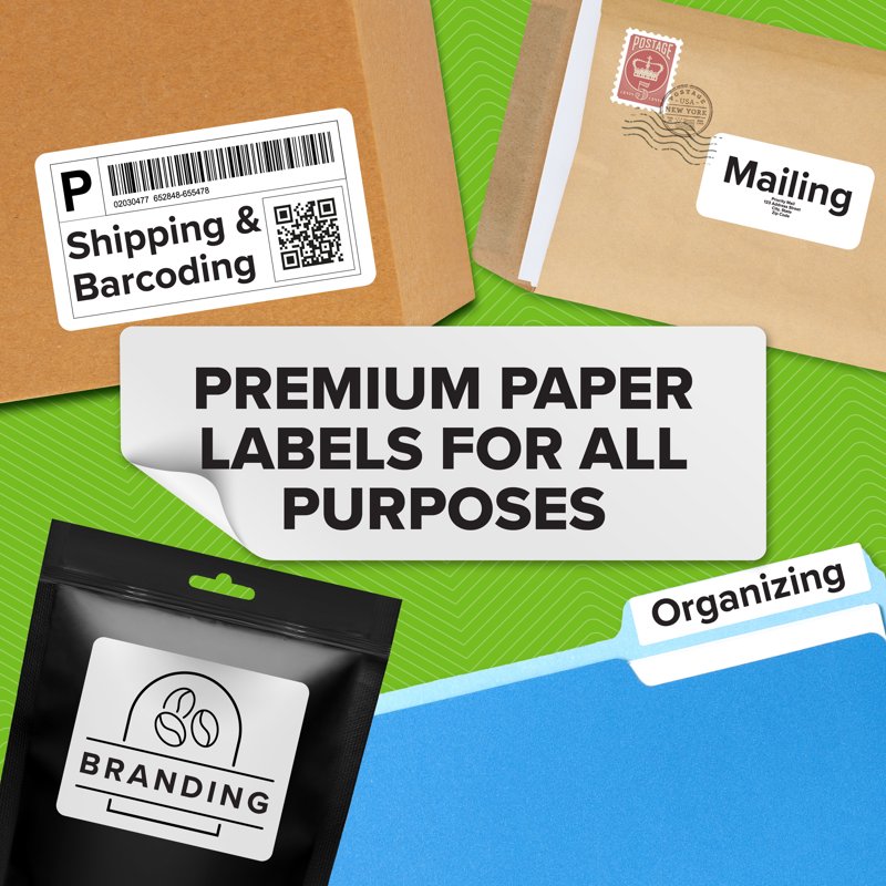 White Name Badge Labels for LabelWriter Printers - 2-1/4 x 4 Inches, 250 Roll