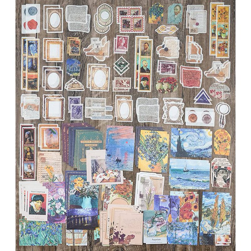 Vintage Scrapbook Paper & Sticker Ephemera Kit - 200 Pieces for Junk Journals & Mixed Media
