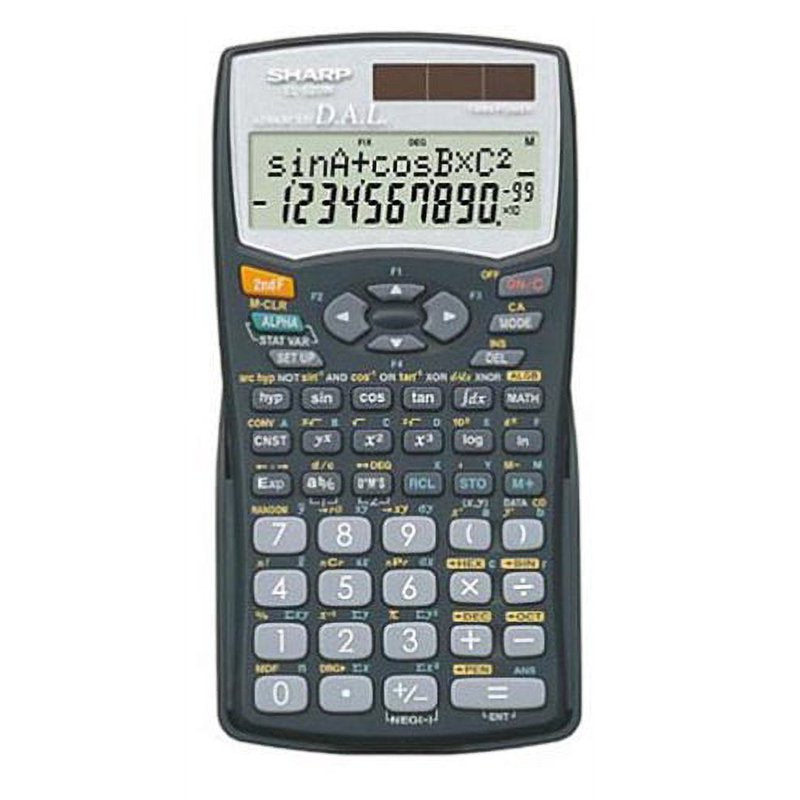 Scientific Calculator with Two-Line Display and Algebraic Logic - Sharp EL506WBBK