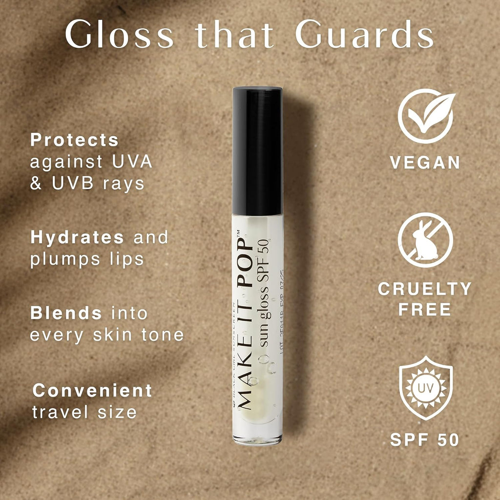 BlackGirlSunscreen BLACK GIRL SUNSCREEN - Make It Pop Sungloss - Revolutionary Sun Protection and Gloss in One - SPF 50 (Cherry Noir)