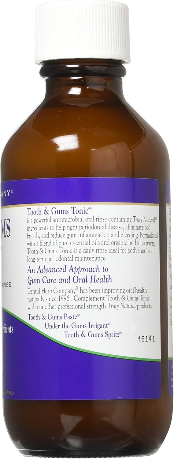 Tooth & Gums Tonic Mouthwash Travel Size (2 oz) - Natural Essential Oil Formula for Bad Breath & Gum Health