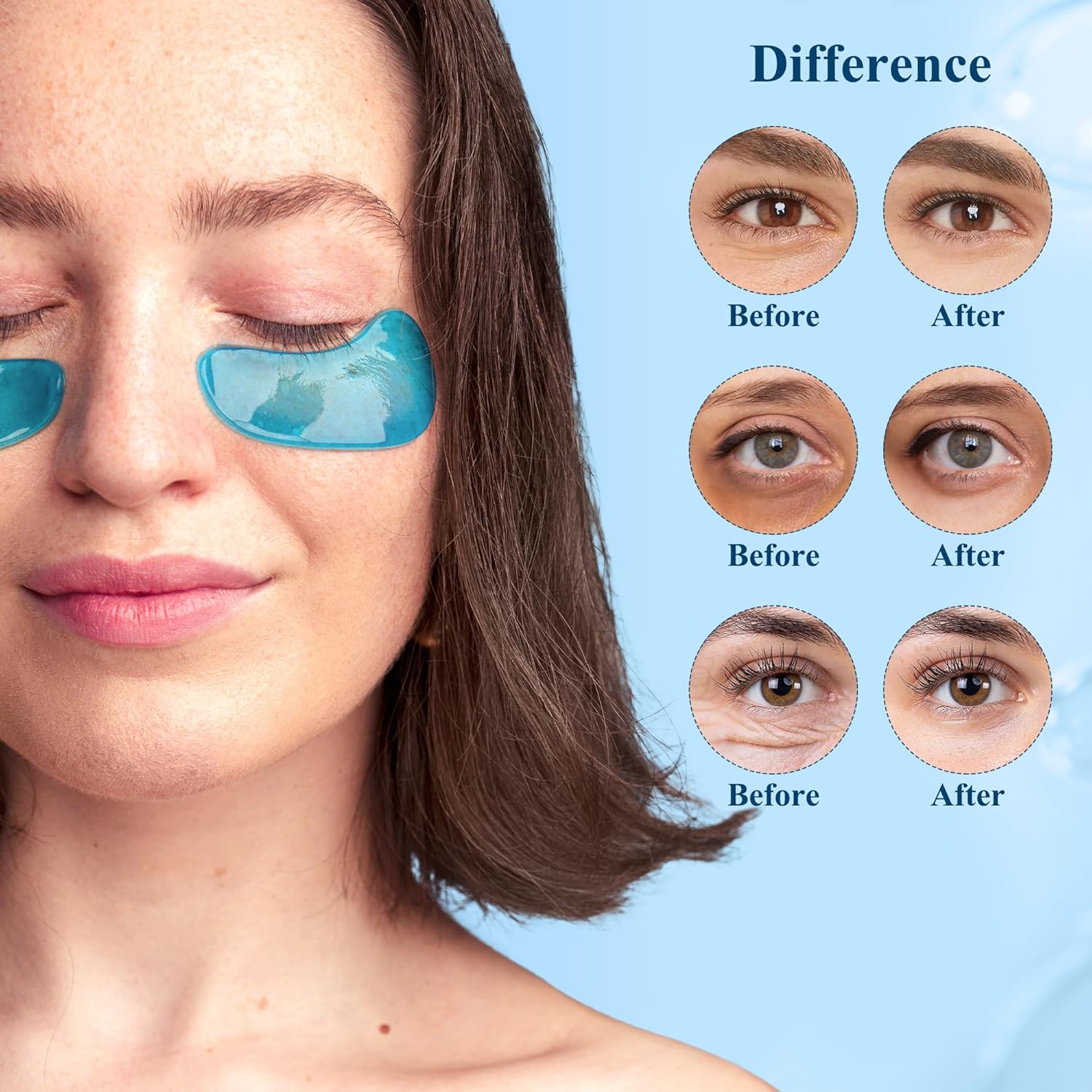 Under Eye Patches (30 Pairs), 24K Gold Under Eye Mask for Puffy Eyes, Dark Circles,Bags and Wrinkles with Collagen,Relieves Pressure and Reduces Wrinkles,Revitalises and Refreshes Your Skin