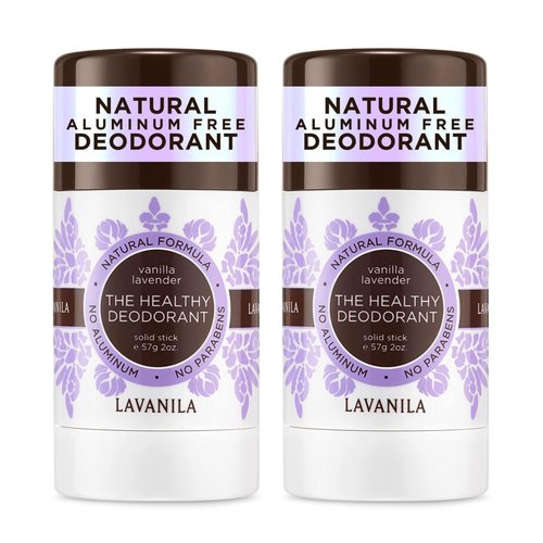 Lavanila Vanilla Lavender Aluminum Free Deodorant 2-Pack - The Healthy Deodorant for Men and Women, Solid Stick (2 Ounce Each), Vegan