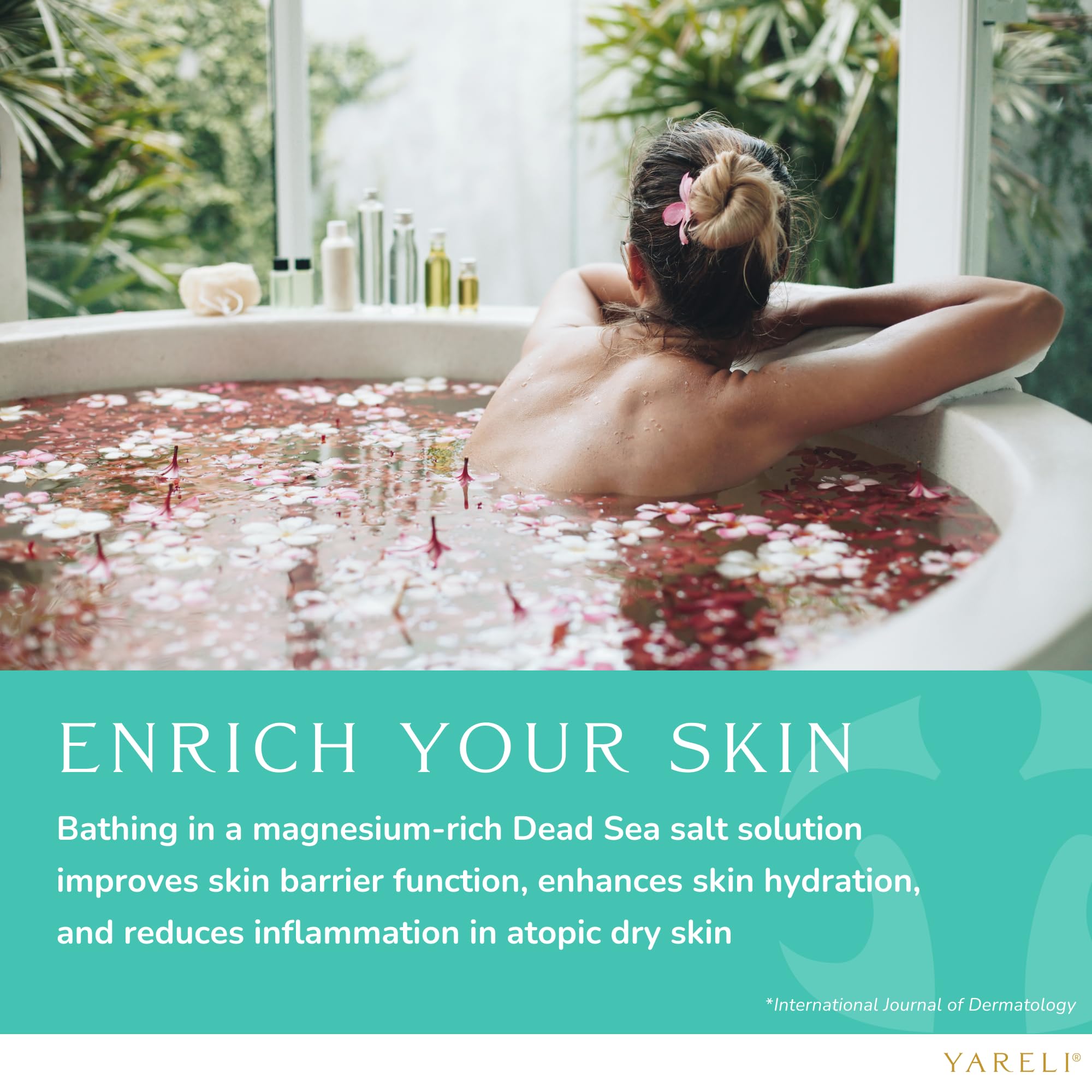 Yareli Magnesium Flakes, 15lb, Dead Sea Bath & Foot Soak, Alternative to Epsom Salt with Over 800,000mg of Elemental Magnesium Per Bag