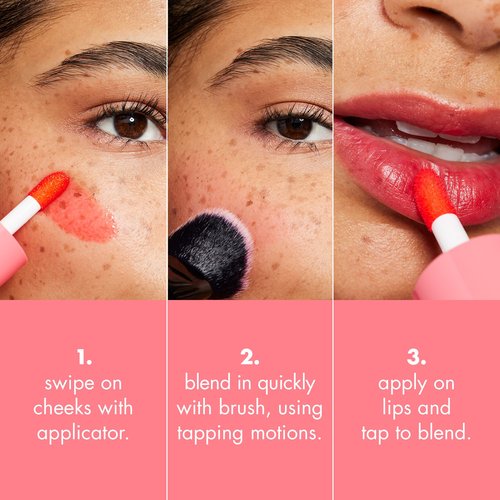 e.l.f. Sheer For It Blush Tint, Multi-Use, Long-Lasting Lip & Cheek Makeup, Creates A Natural Flush Finish, Vegan & Cruelty-Free, Plums Up