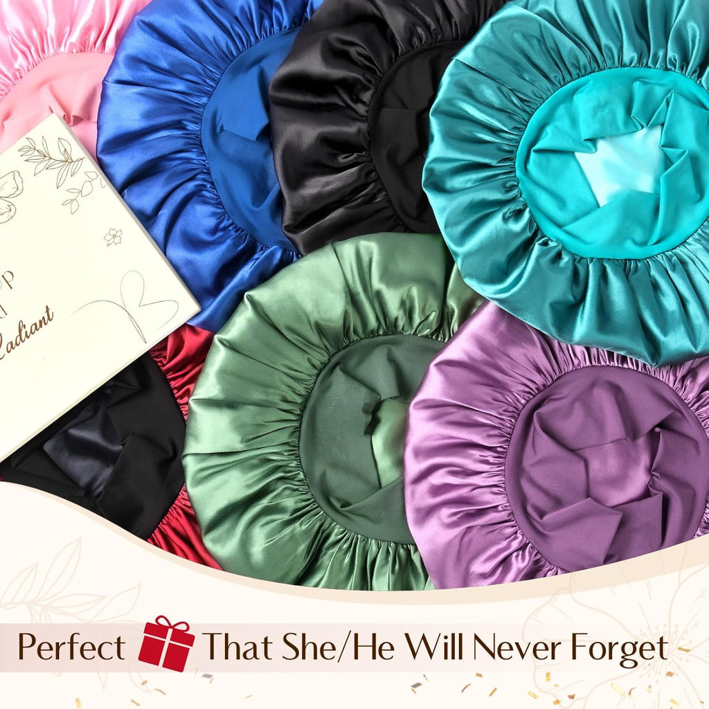 YANIBEST Silk Bonnet for Men Women Hair Bonnet for Sleeping Double Layer Satin Bonnets for Black Women Curly Hair Sleep Cap
