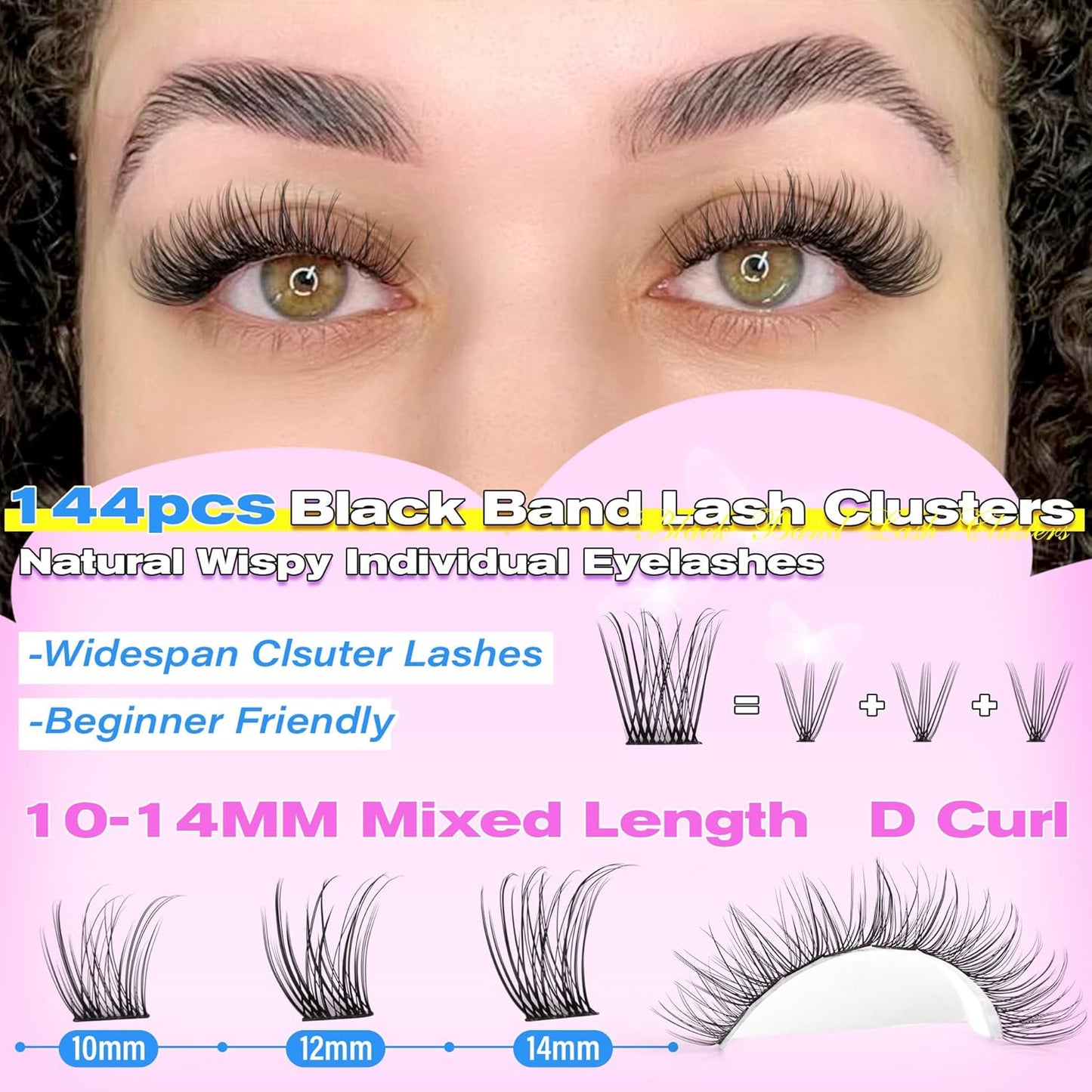 Manga Eyelash Clusters - Natural Look Anime Lash Extensions (8-16MM) for Beginners