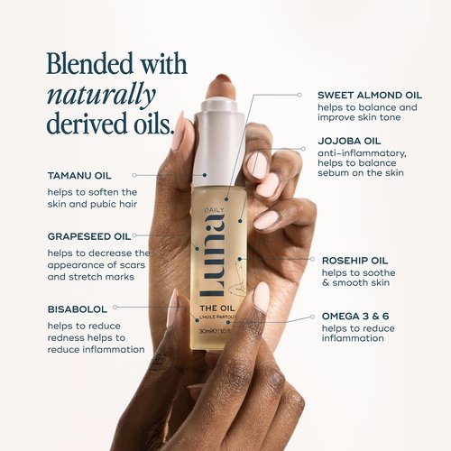 Luna Daily The Everywhere Oil 30ml | Natural Body Moisturizer | Treatment for Scars, Shaving, Stretch Marks, and Ingrown Hairs