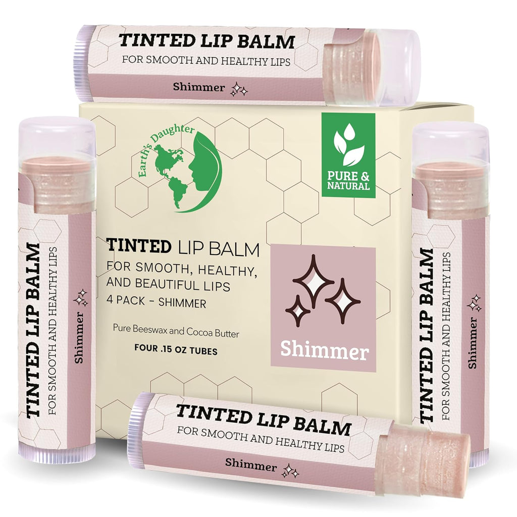Earth's Daughter USDA Organic Lip Balm 6-Pack - Fruit Flavors, Beeswax, Coconut Oil, Vitamin E - Best Lip Repair Chapstick for Dry Cracked Lips - Moisturizing Lip Care