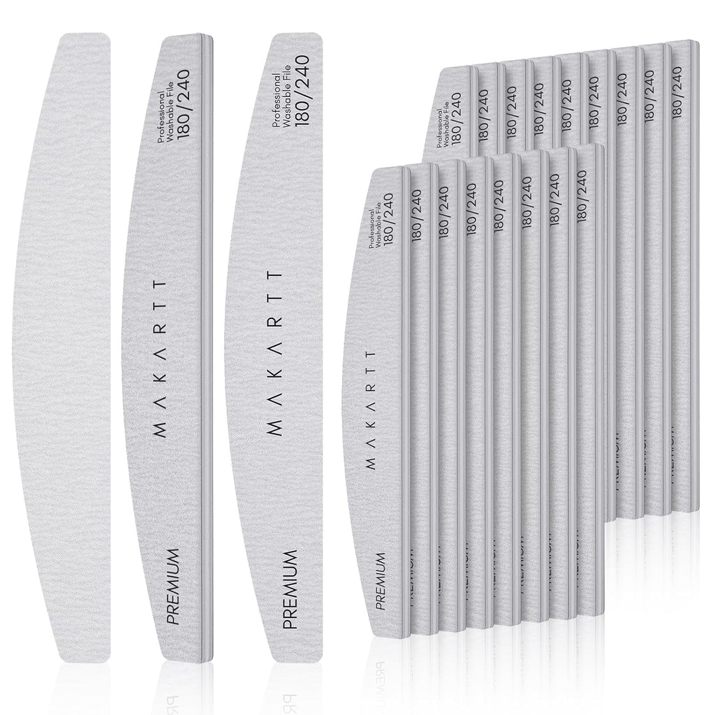 Makartt Nail File: 100/180 Grit Emery Boards for Nails, 10 Pcs Zebra Doubled Sides Coarse Fingernail Filer for Acrylic and Extension Gel Removal Manicure Kit Salon Home Use