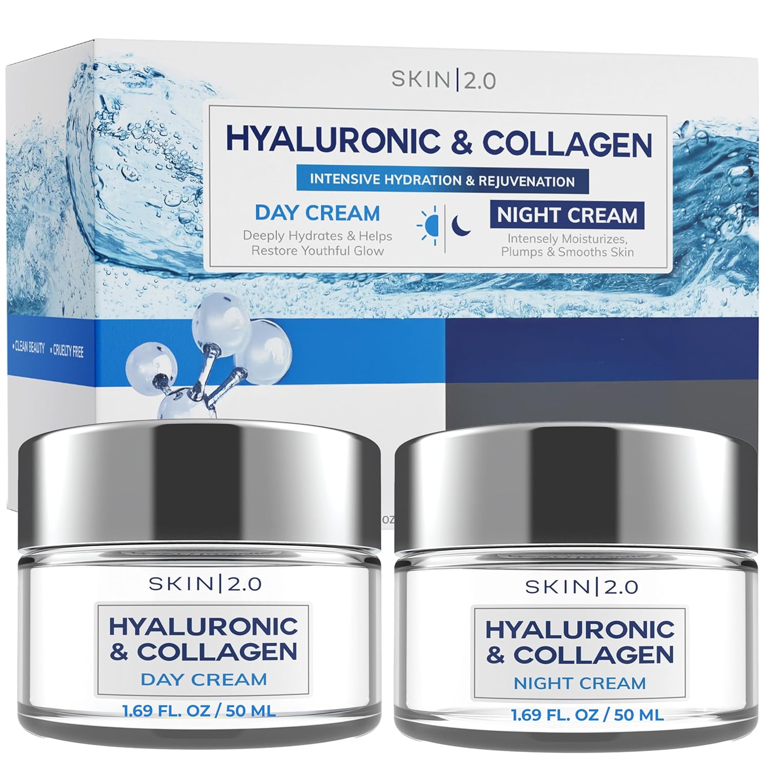 Vitamin C & Collagen Face Moisturizer - Dermatologist Tested, Anti-Aging, Skin Tightening - Brightening, Clean Beauty, Cruelty-Free, Korean Skincare for All Skin Types - 1.69 Fl oz