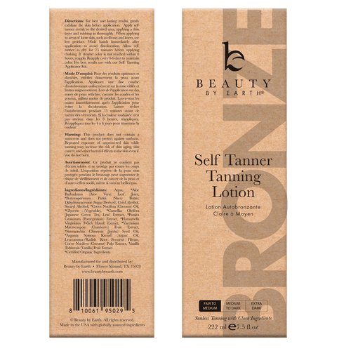 Self Tanner Kit - USA Made with Organic & Natural Ingredients, Tanning Lotion with Glove & Exfoliating Mitt, Non Toxic Gradual Tan Lotion, Sunless Tanner for Fake Tan, Streak Free & No Orange Tones