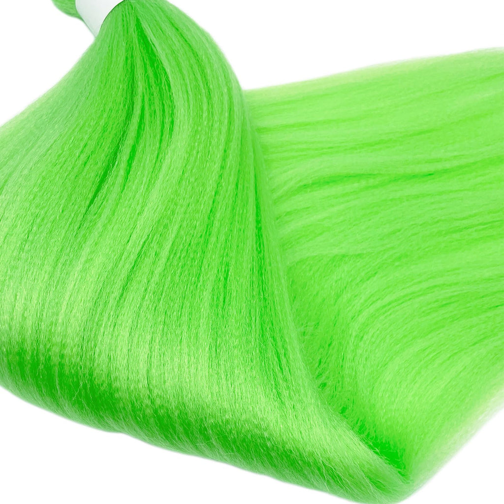 UPruyo Neon Lime Green Braiding Hair Pre Stretched Prestressed Braiding Hair Weave Color Braiding Hair Extensions for Braids Synthetic Hair for Braiding (26 In 3 Packs)